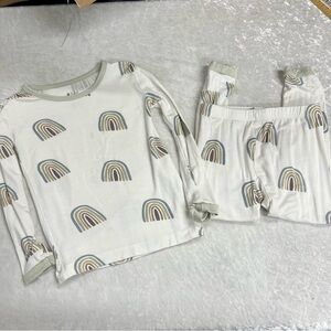 Kyte BABY size 2t Cream earthly Rainbows Kids 2 piece Pajama Set bamboo material